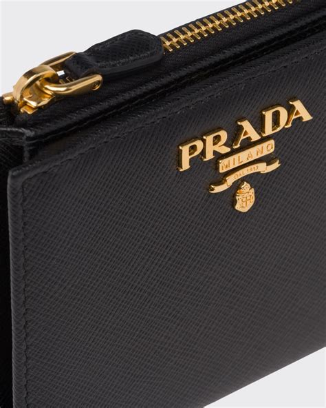 prada saffiano black leather wallet|prada small saffiano leather wallet.